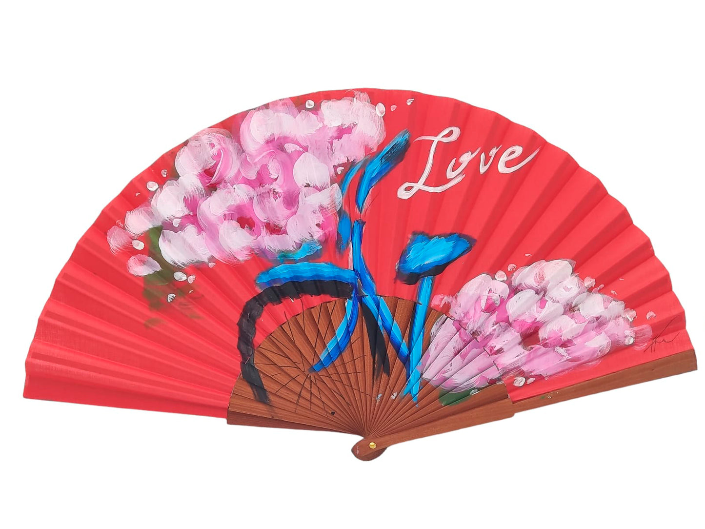 0443 - Abanico rojo bicicleta love